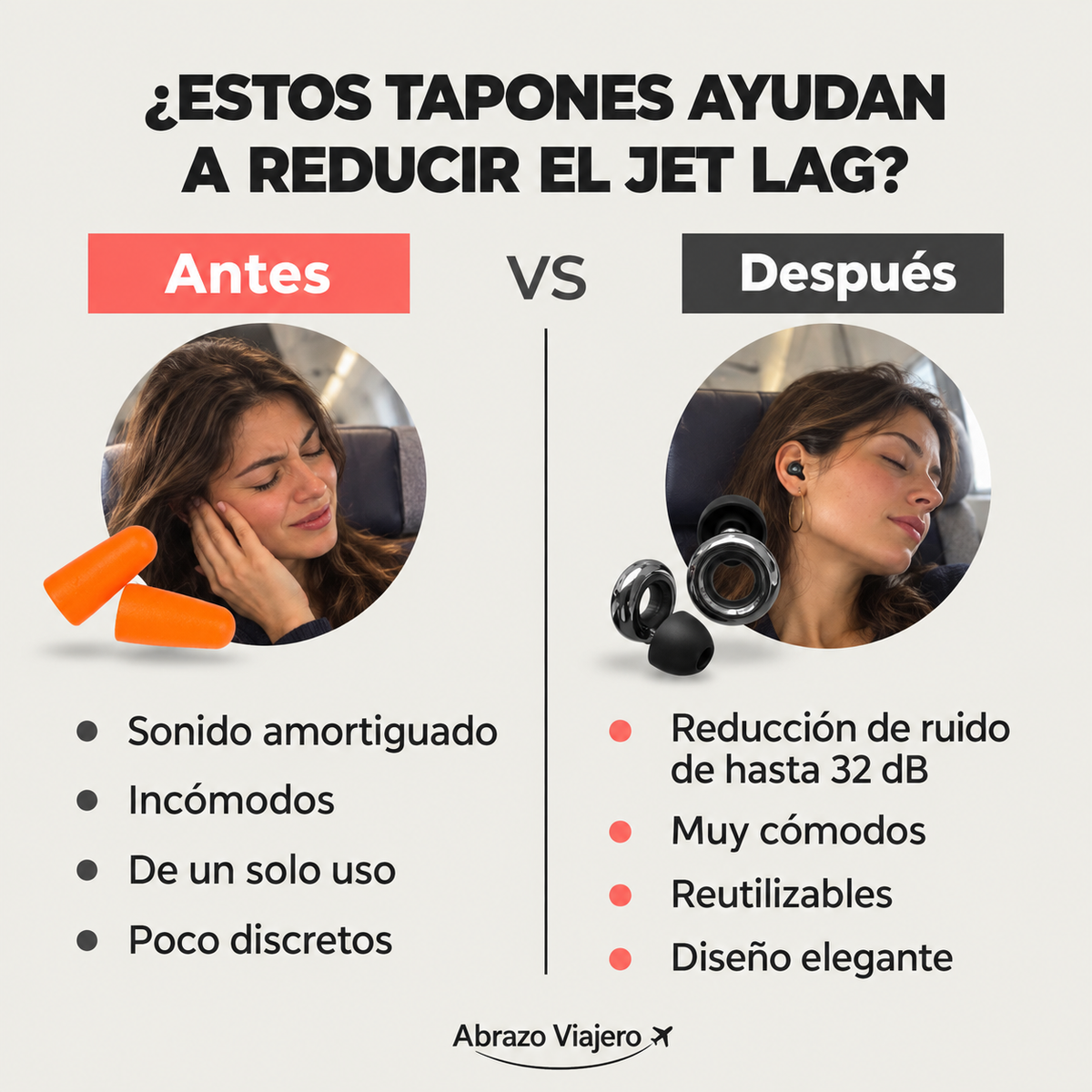Abrazo Viajero® | Tapones Antirruido para Viajar